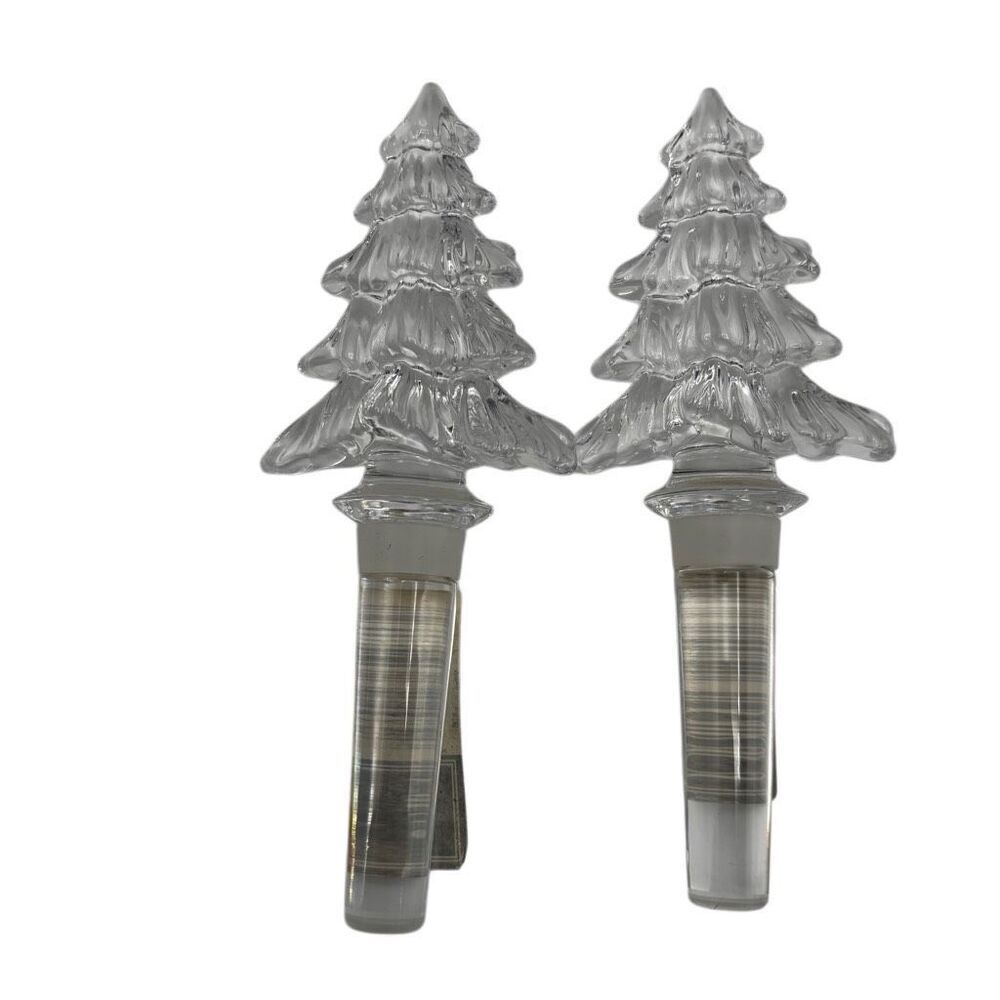 MIKASA Crystal Christmas Tree Bottle Stoppers New In Box - Picture 2 of 7